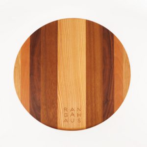 round rotating serving tray, combination of different kinds of solid wood