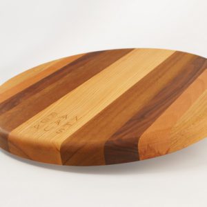 round rotating serving tray, combination of different kinds of solid wood